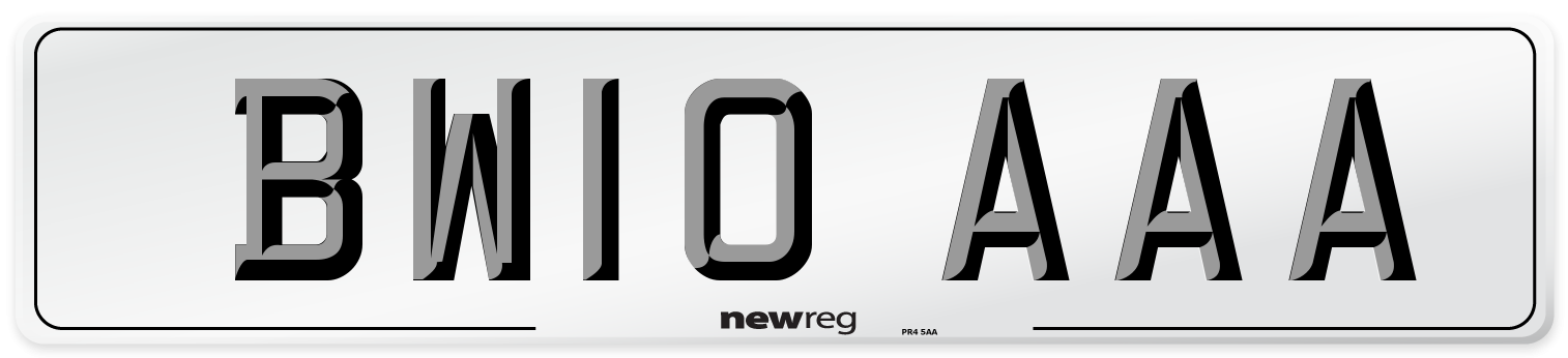 BW10 AAA Number Plate from New Reg